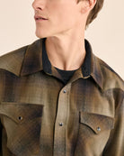 Pendleton Canyon Snap Wool Western Shirt in olive and brown ombre - made in the USA - Your Western Decor