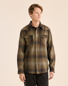 Pendleton Canyon Snap Wool Western Shirt in olive and brown ombre - made in the USA - Your Western Decor