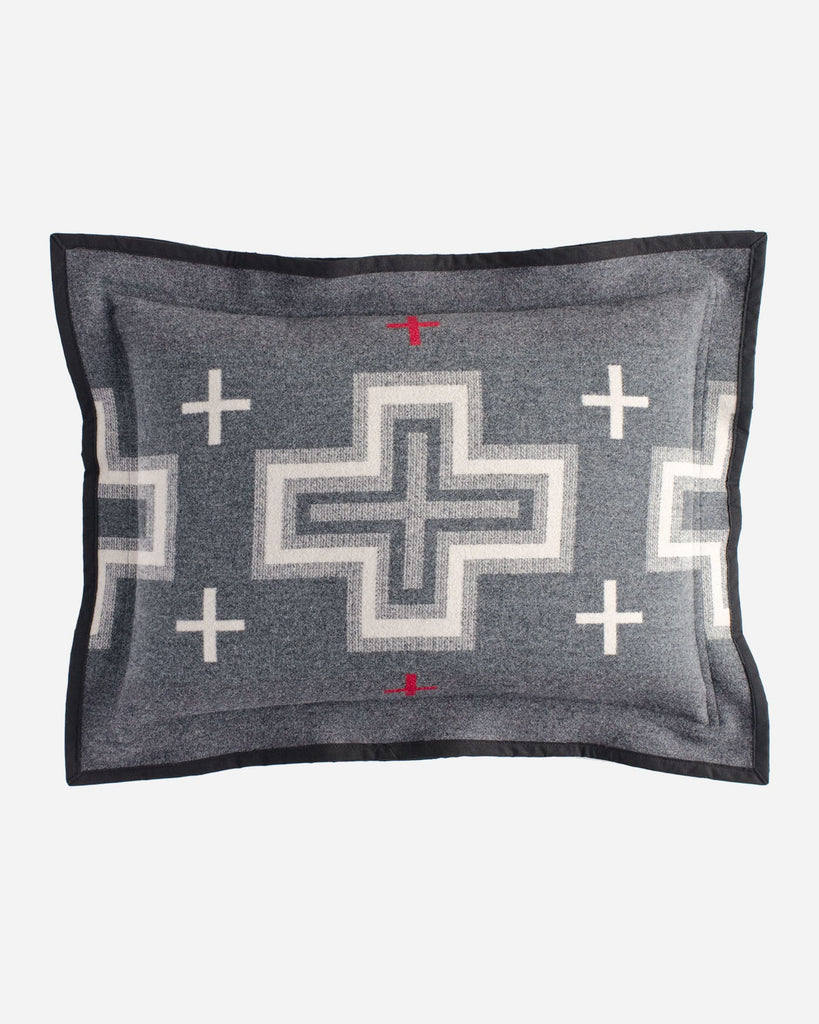 Pendleton Reversible San Miguel Pillow Sham grey side - Made in the USA - Your Western Decor