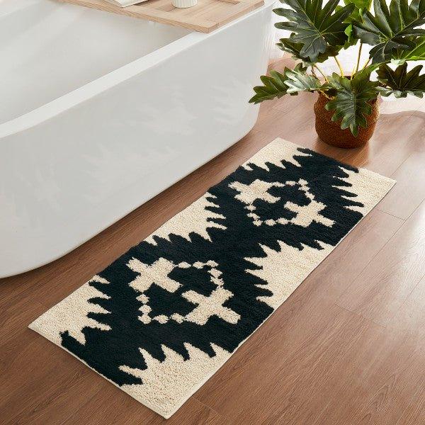 Spider Spider Rock Bathroom runner in black and cream - Your Western Decor