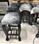 American made black peppered cowhide western bar stools unfinished