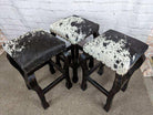 Black and white peppered cowhide western bar stools - Your Western Decor