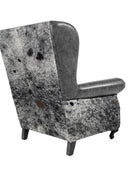 Peppered black and white cowhide chair back detail - Your Western Decor