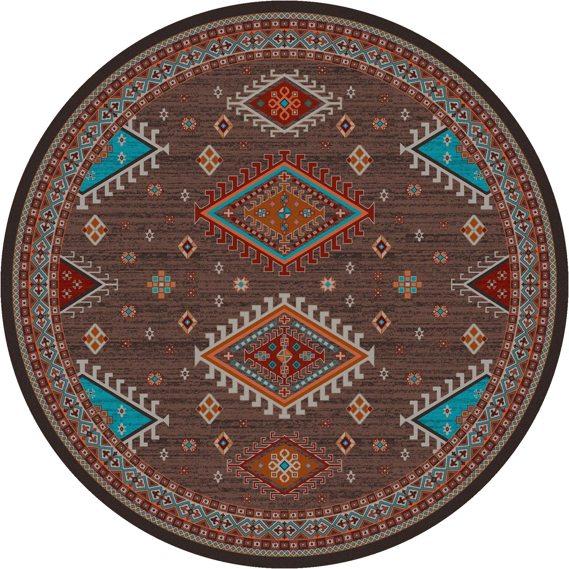 Southwest Persian Round Area Rug USA made - Your Western Decor