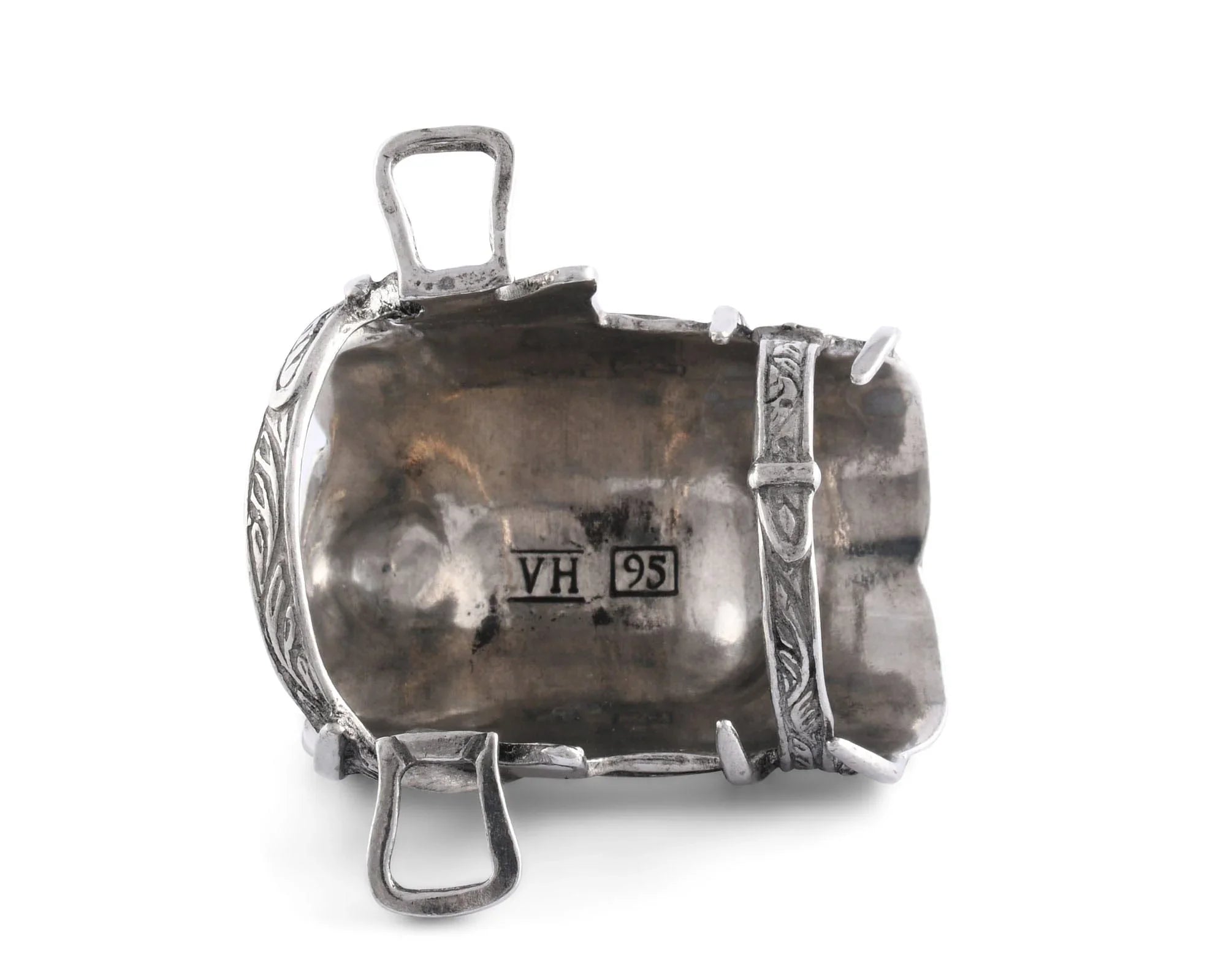 Detailed western saddle napkin ring inside detail made of pure pewter - Your Western Decor