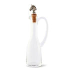 Glass cruet bottle with pewter horse head cork stopper - Your Western Decor