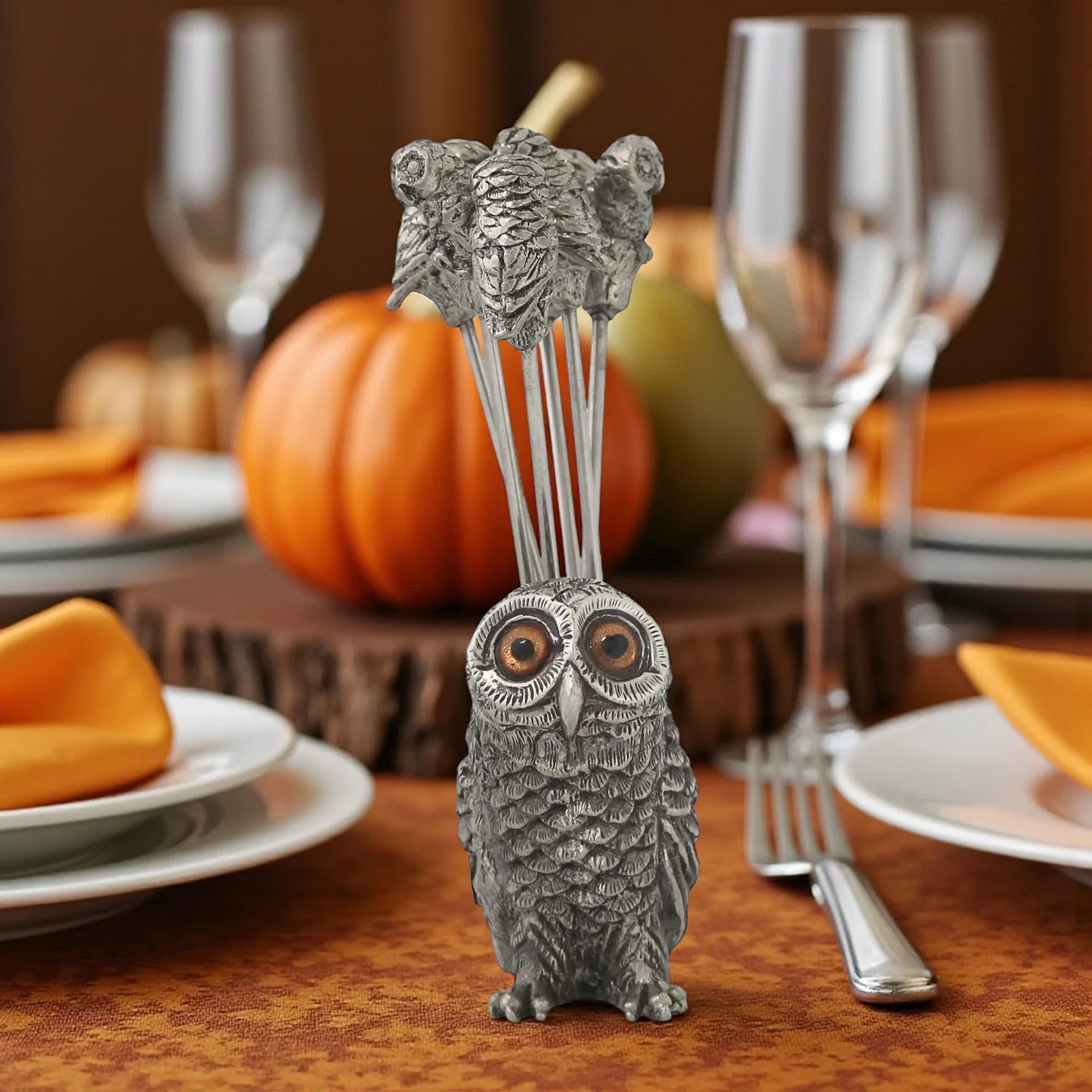 Owl Cheese Pick Set