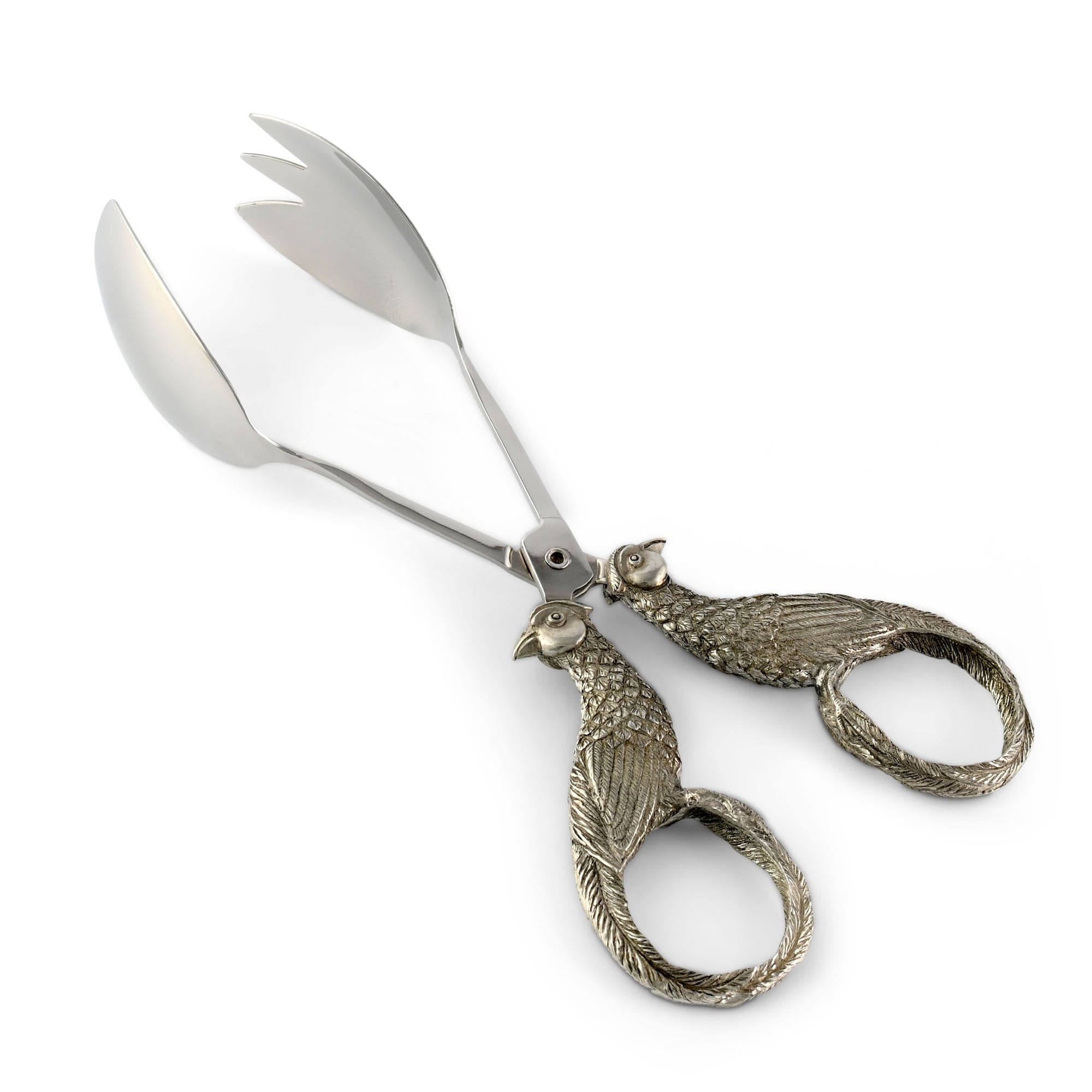 Pheasant Food / Ice Tongs - Pewter - Detailed pheasant handles - Your western decor