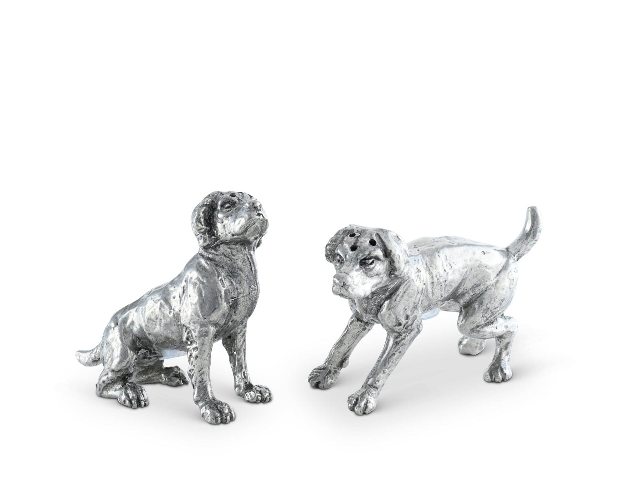 Pewter Spaniel Salt & Pepper Set - pewter cocker spaniel dogs - detailed -  Your Western Decor