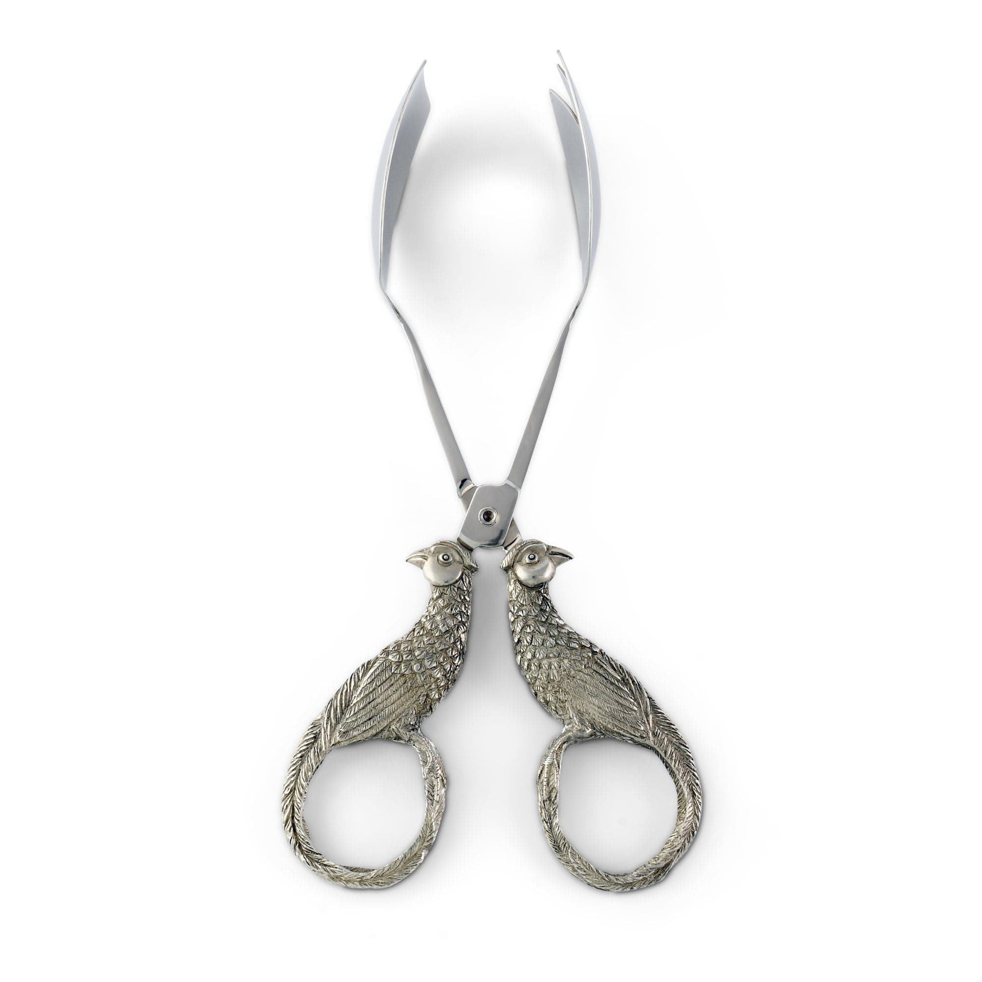 Pheasant Food / Ice Tongs - Pewter - Detailed pheasant handles - Your western decor