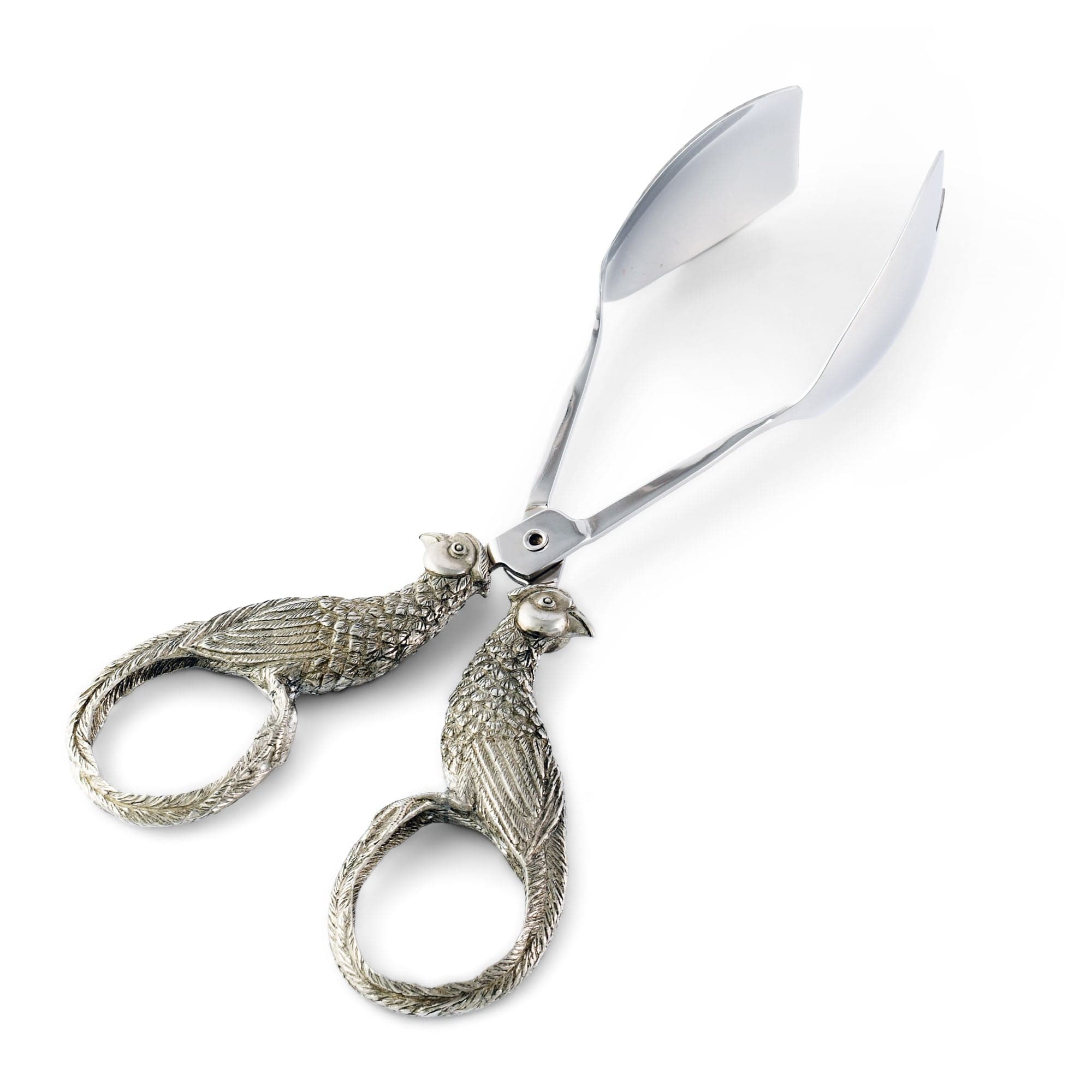 Pheasant Food / Ice Tongs - Pewter - Detailed pheasant handles - Your western decor