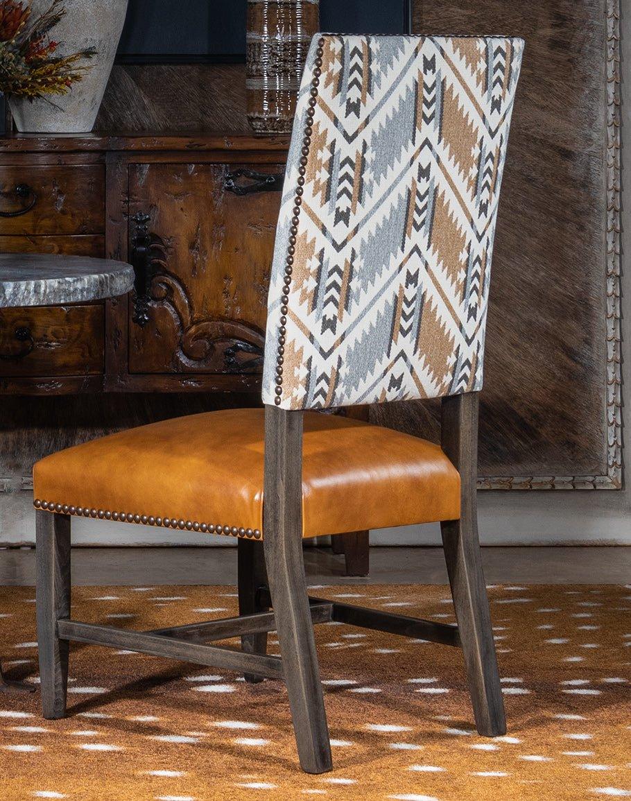 Phoenix Aztec fabric back dining chair - Made in the USA - Your Western Decor