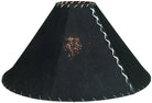 18" black leather lamp shade - Your Western Decor