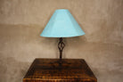 Light blue leather lamp shade, handmade - Your Western Decor