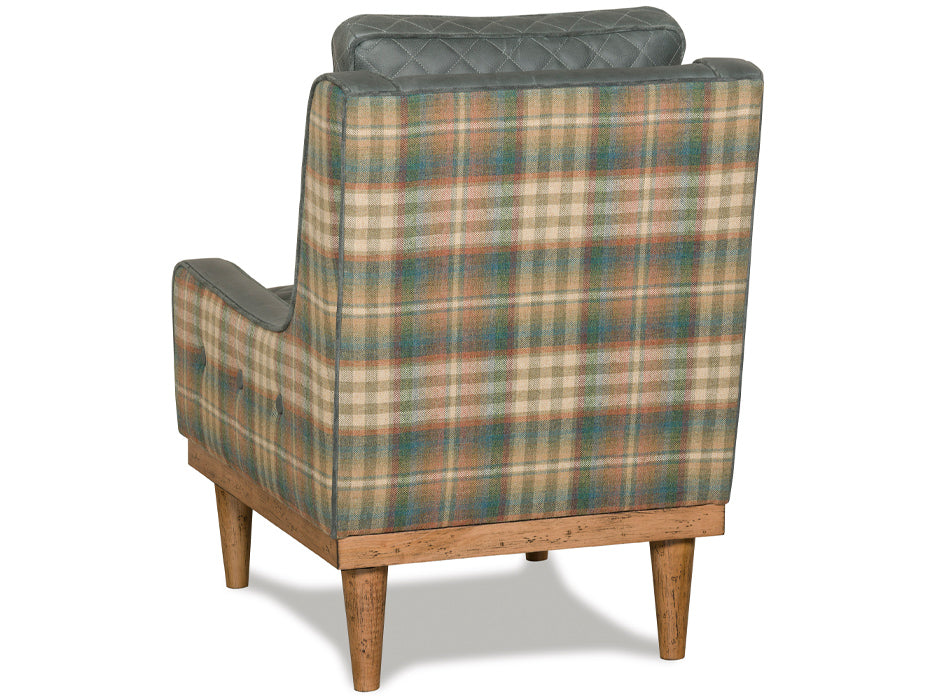 Western plaid accent chair for ranch and cabin interiors