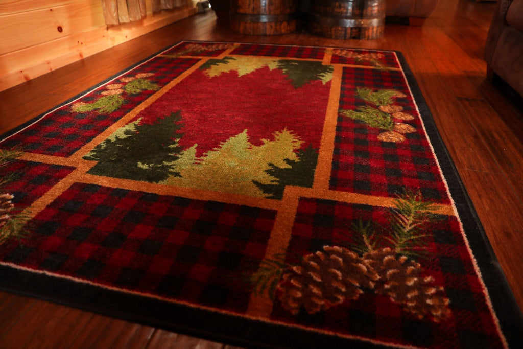 Plaid Woodsman 11x13 Lodge Area Rug - Made in the USA - Your Western Decor, LLC