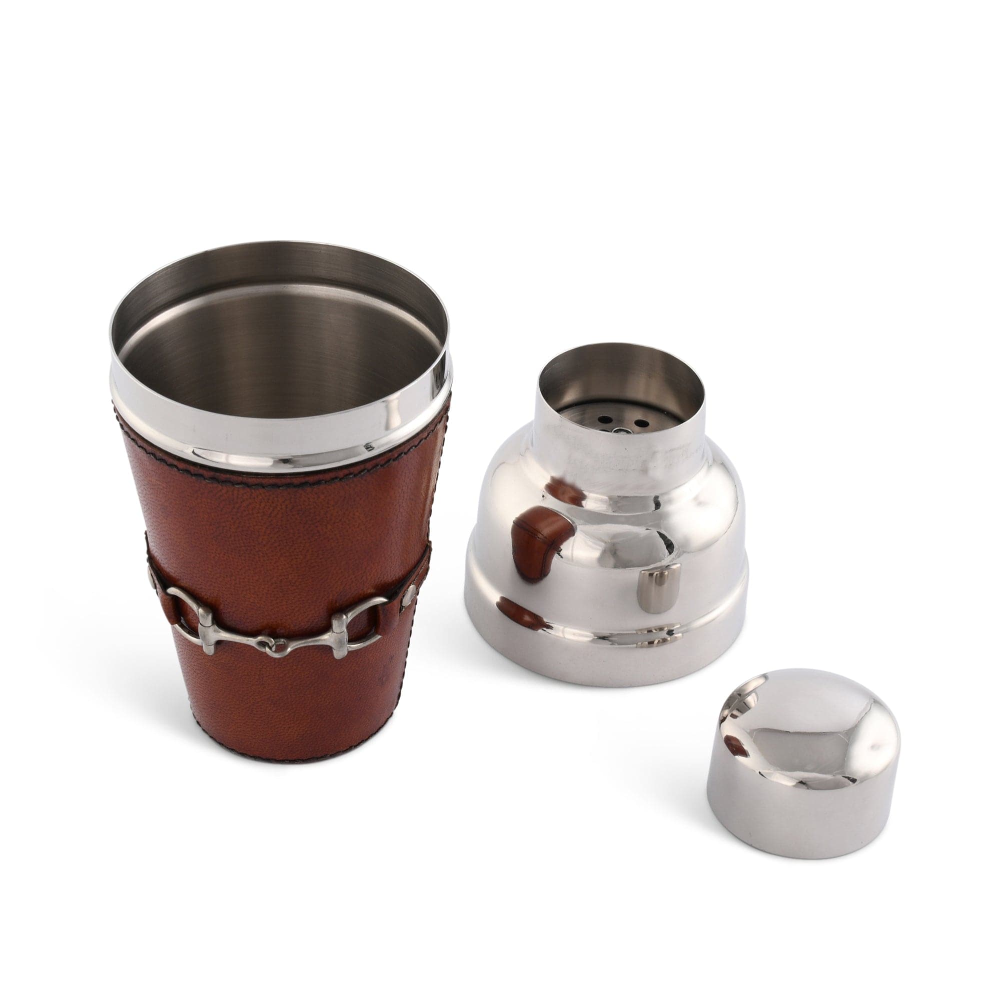 Stainless steel and leather equestrian inspired cocktail shaker - Your Western Decor