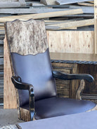 Leather and Brindle Cowhide Office Chair