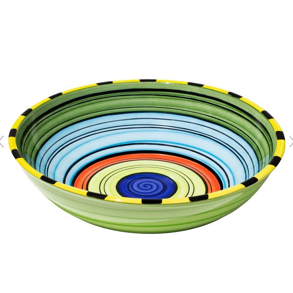 Puebla Stripe Serving Bowl - USA made serving bowls and plates - Your Western Decor