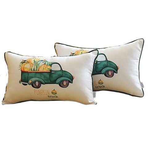 Pumpkin truck fall seasonal pillow covers - Your Western Decor
