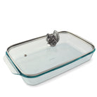 Pyrex casserole dish with aluminum carved turkey for handle - Your Western Decor