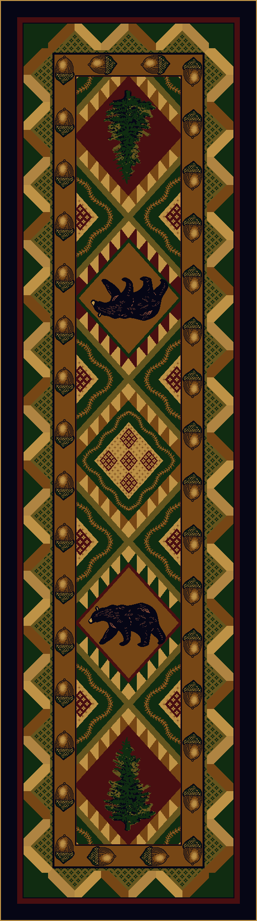 Quilted Forest Cabin Floor Runner - Made in the USA - Your Western Decor, LLC