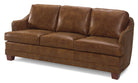 Custom made Rambler leather sofa in Joplin brown leather with nail trim 