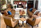 Rambler leather sofas with Hassleback leather lounge chairs made in the USA - Your Western Decor