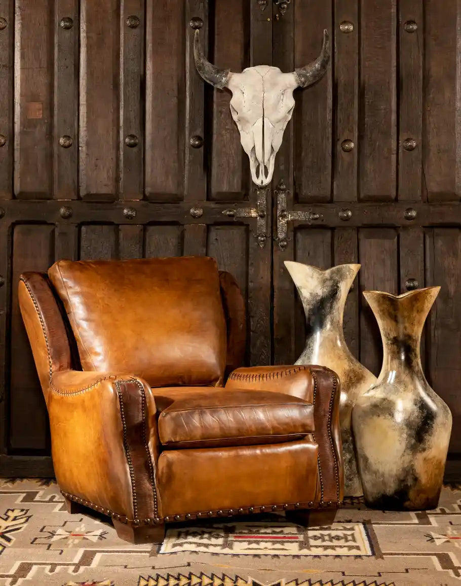 Western Rambler Leather Lounge Chair made in the USA - Your Western Decor