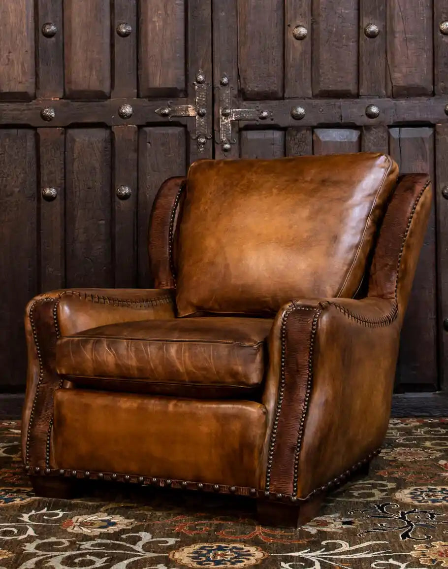 Western Rambler Leather Lounge Chair made in the USA - Your Western Decor