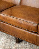 American made Ramsey Full Grain Burnished Brown Leather Sofa - Your Western Decor