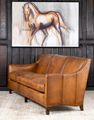 American made Ramsey Full Grain Burnished Brown Leather Sofa - Your Western Decor