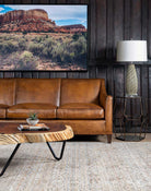 American made Ramsey Full Grain Burnished Brown Leather Sofa - Your Western Decor