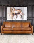 American made Ramsey Full Grain Burnished Brown Leather Sofa - Your Western Decor