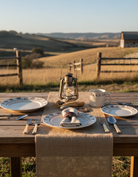 Ranch themed outdoor western table setting - Your Western Decor