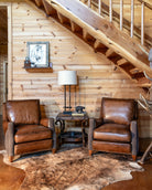 Rancher two-toned leather living room chairs - Your Western Decor