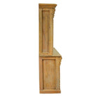 A tall, narrow wooden cabinet hutch in a light natural wood finish, shown from the side against a plain white background.