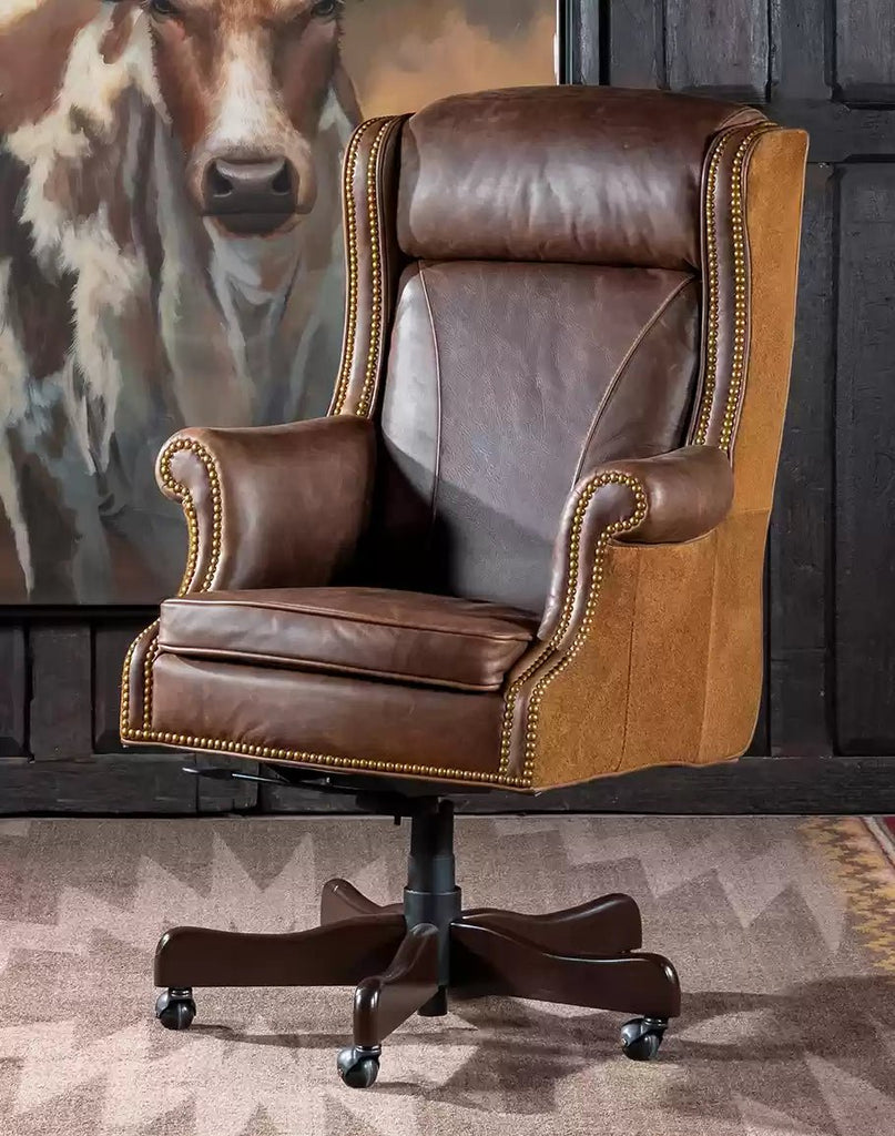 American made leather Ranger Executive Office Chair - Your Western Decor
