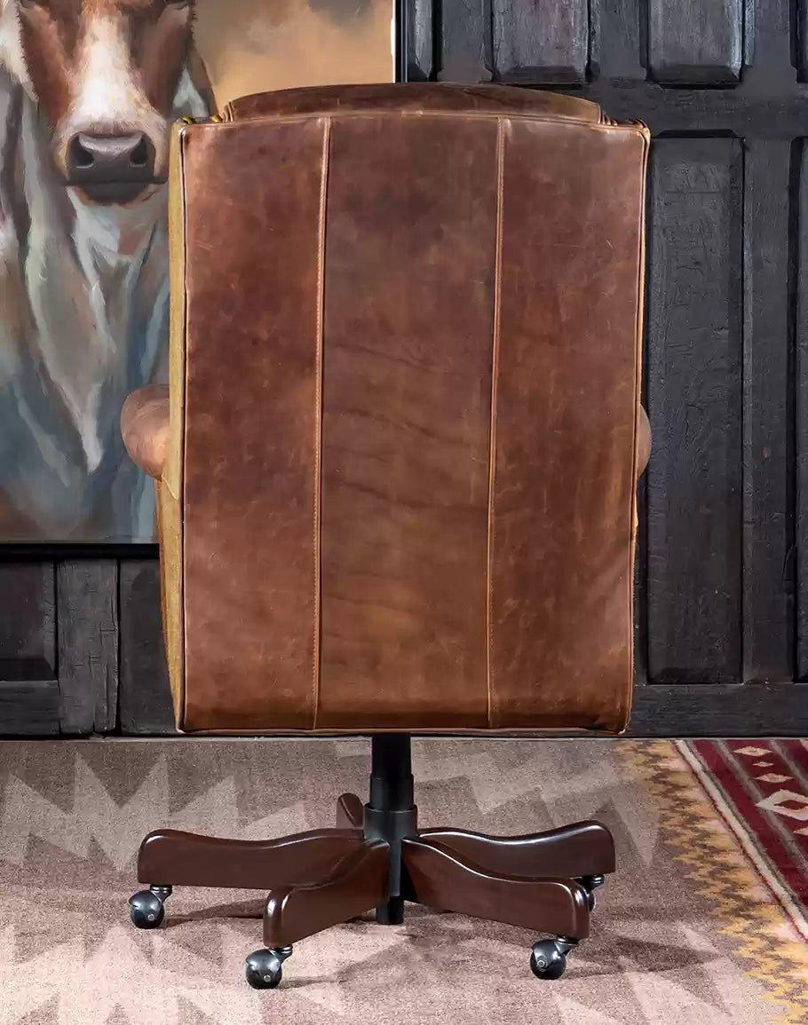 American made leather Ranger Executive Office Chair back - Your Western Decor