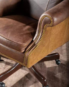 American made leather Ranger Executive Office Chair arm detail - Your Western Decor