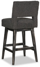 luxury ranch kitchen black bar seating with faux shearling chunky velvet upholstery 