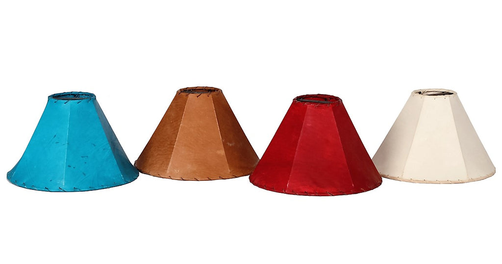 Handmade dyed rawhide lamp shades in 4 colors - Your Western Decor