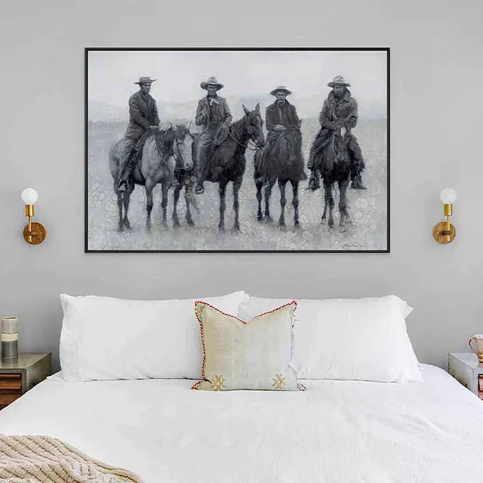 Ready to Ride Framed Canvas Art in bedroom - Your Western Decor