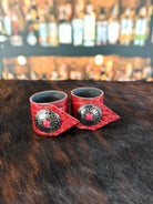 Red Croc Leather & Concho Napkin Rings - Your Wester Decor