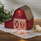 Red barn with tin roof table accent light, tabletop nightlight - Your Western Decor