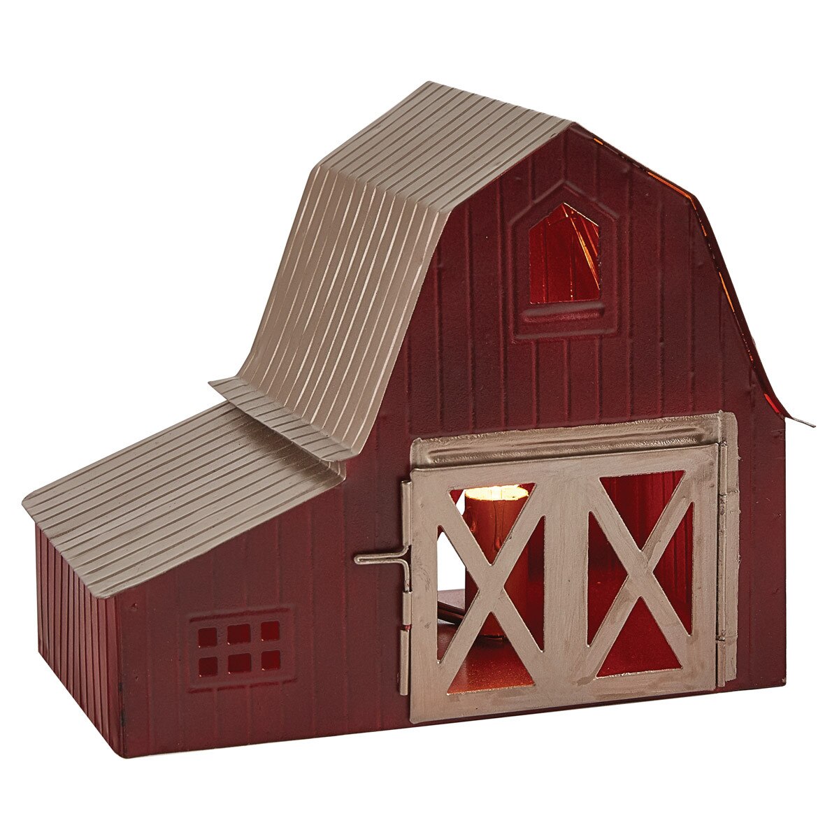 Red barn with tin roof table accent light, tabletop nightlight - Your Western Decor