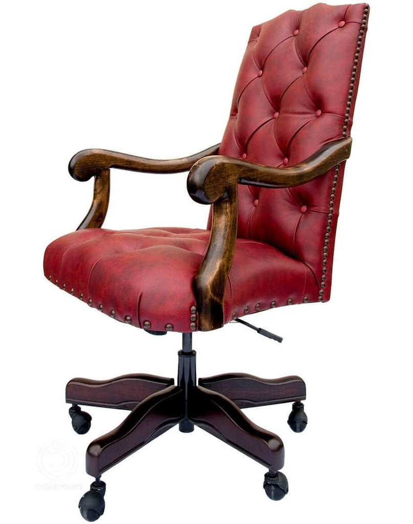 Red Dust Leather Office Chair made in the USA - Your Western Decor
