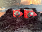 Red Croc Leather & Concho Napkin Rings - Your Wester Decor