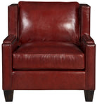 Front view of red leather chair - Your Western Decor