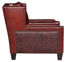 Luxury red leather chair with embossed leather sides and nail trim - Your Western Decor
